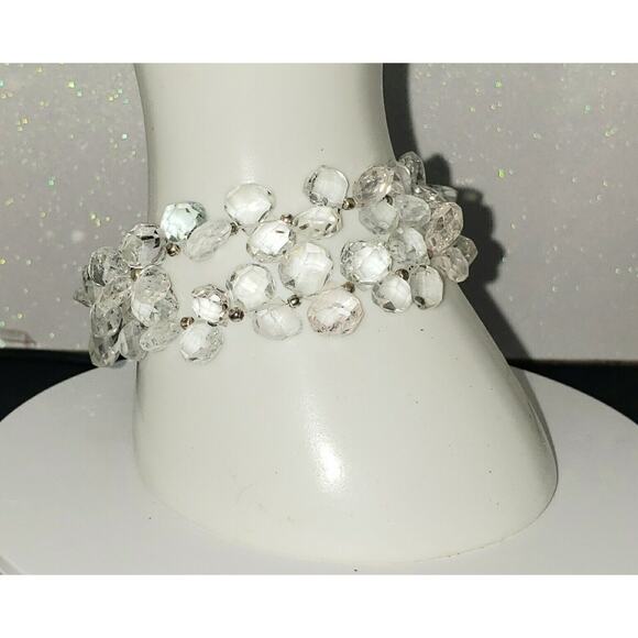 Natural Crystal Bracelet Sterling Silver Size 7.5-8-inch VTG True Gemstone - Picture 3 of 8